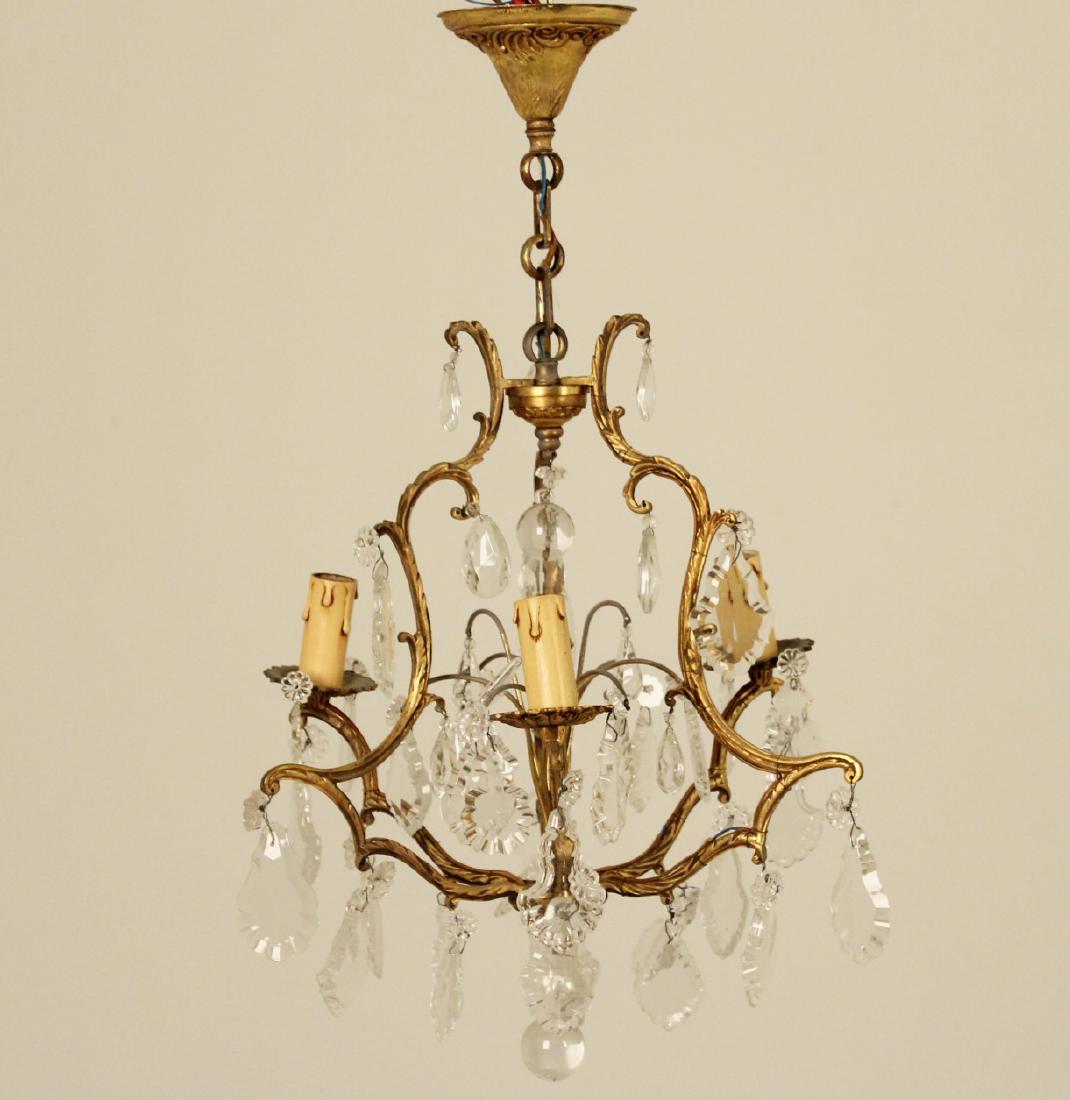 FRENCH CRYSTAL 3 LIGHT CHANDELIER (1 of 2)