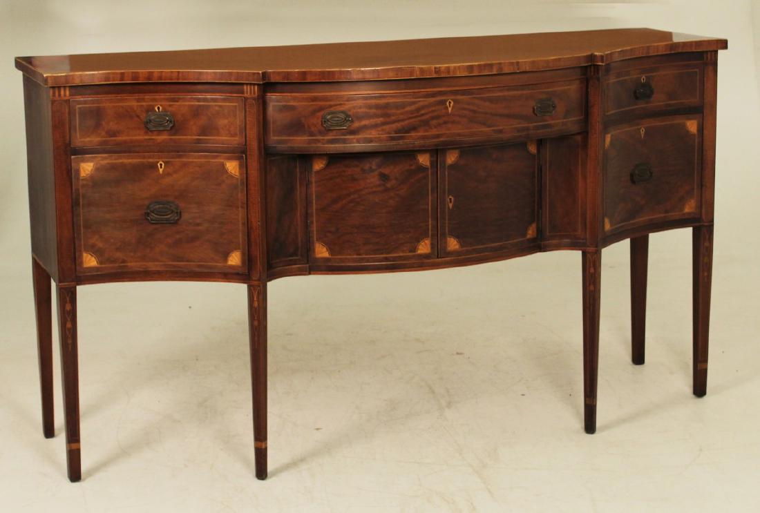 MAHOGANY SERPENTINE FRONT SIDEBOARD (1 of 3)