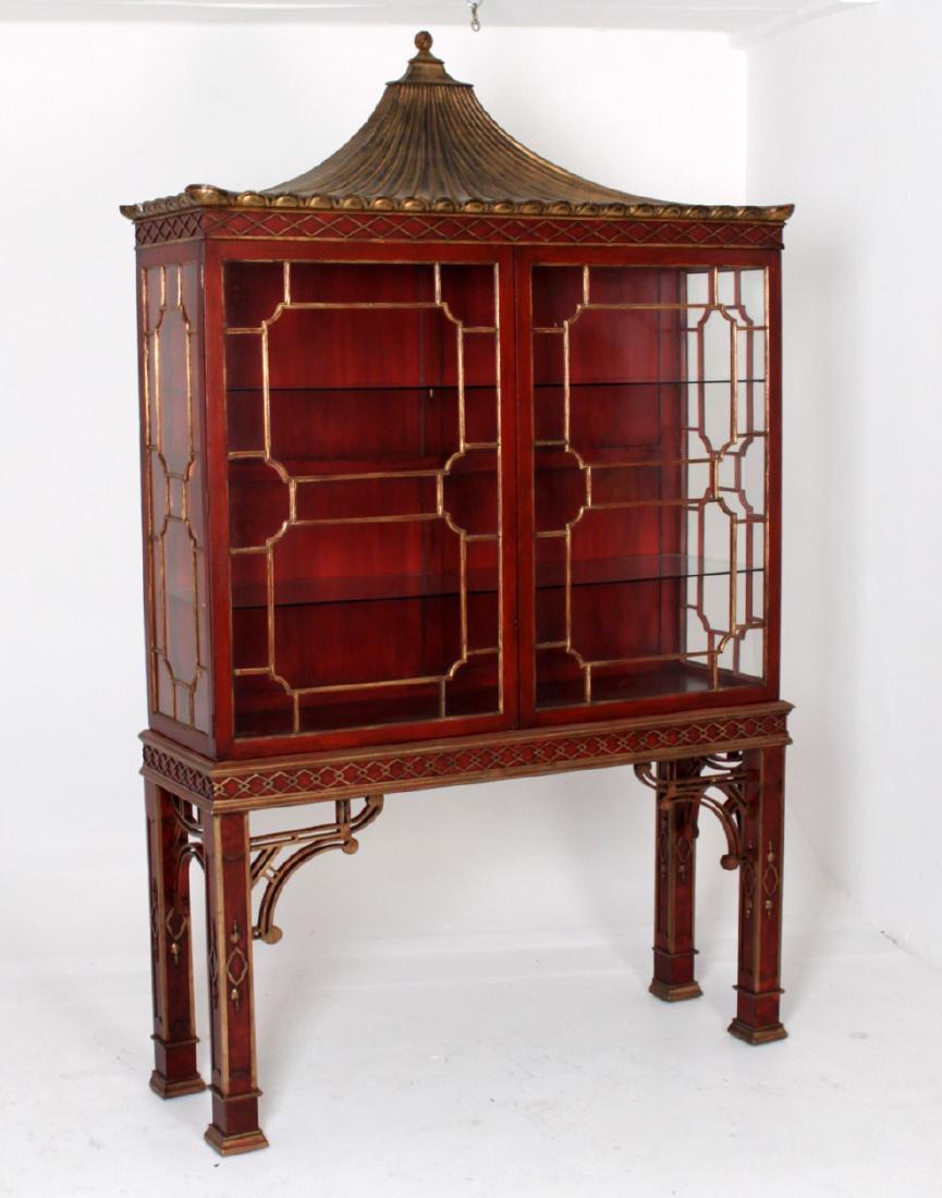 ENGLISH CHIPPENDALE STYLE CABINET ON STAND (1 of 1)
