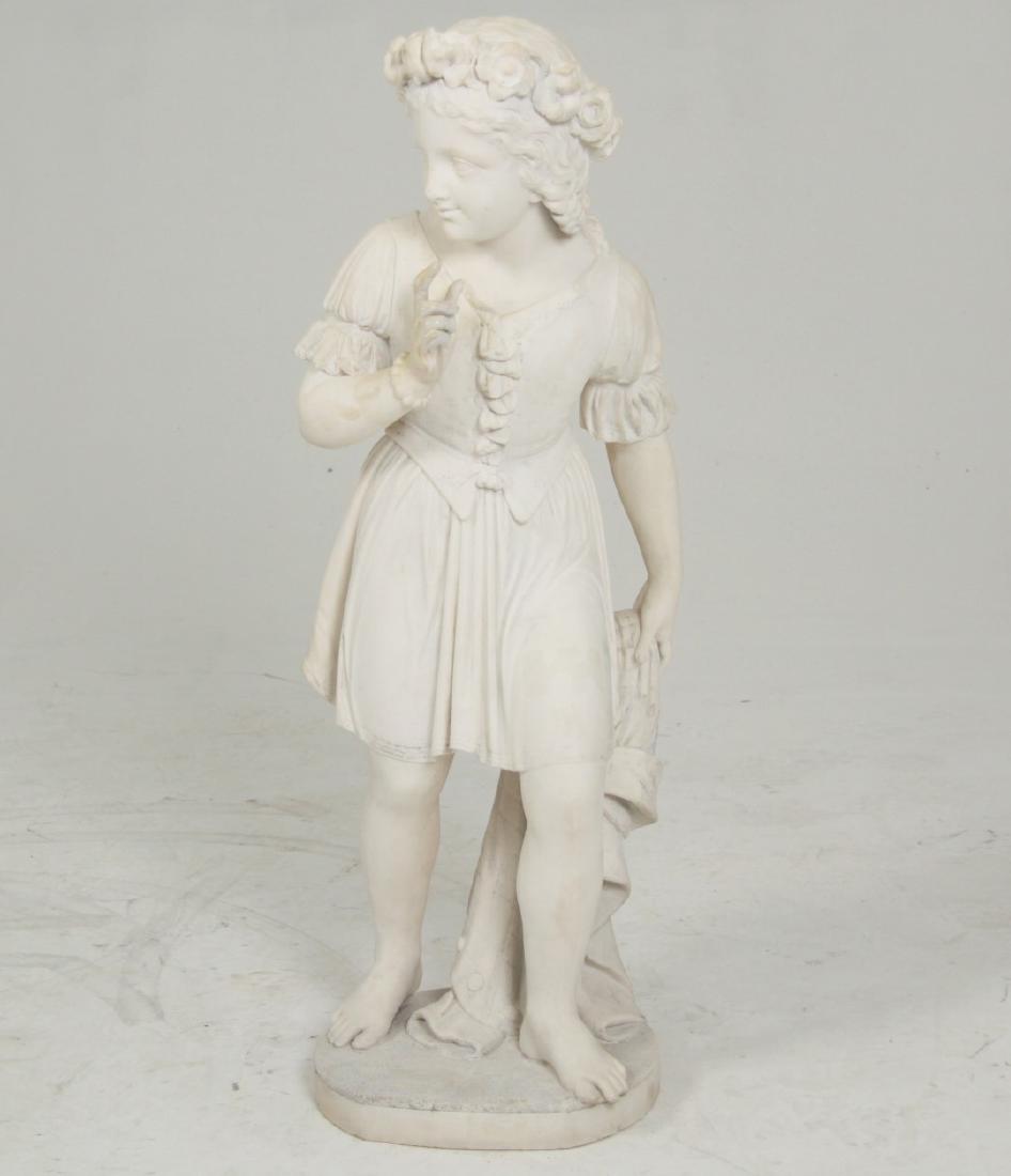 ITALAIN MARBLE STATUE OF A YOUNG GIRL (1 of 7)