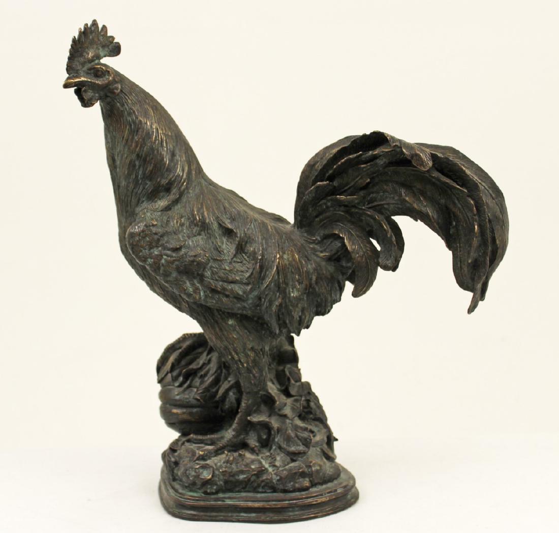 DECORATIVE 17" BRONZE ROOSTER (1 of 4)