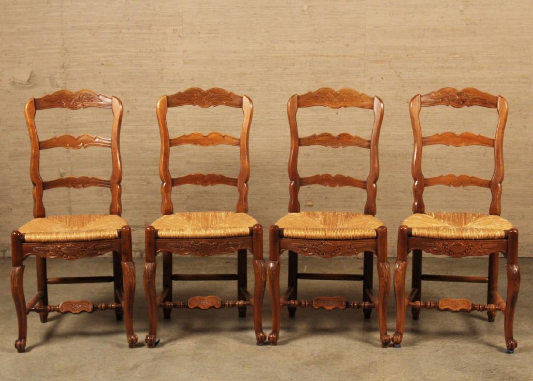 SET OF 4 LOUIS XV STYLE LADDER BACK CHAIRS (1 of 2)
