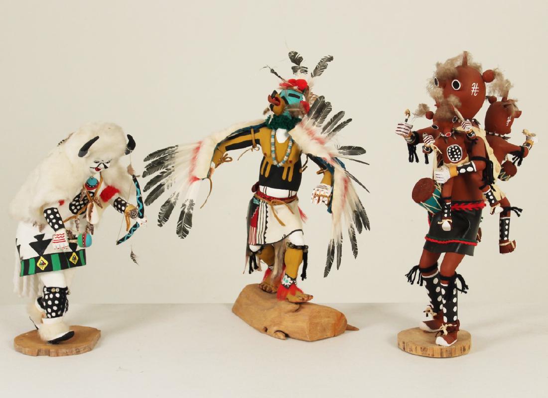 3 NATIVE AMERICAN KACHINA DOLLS (1 of 7)