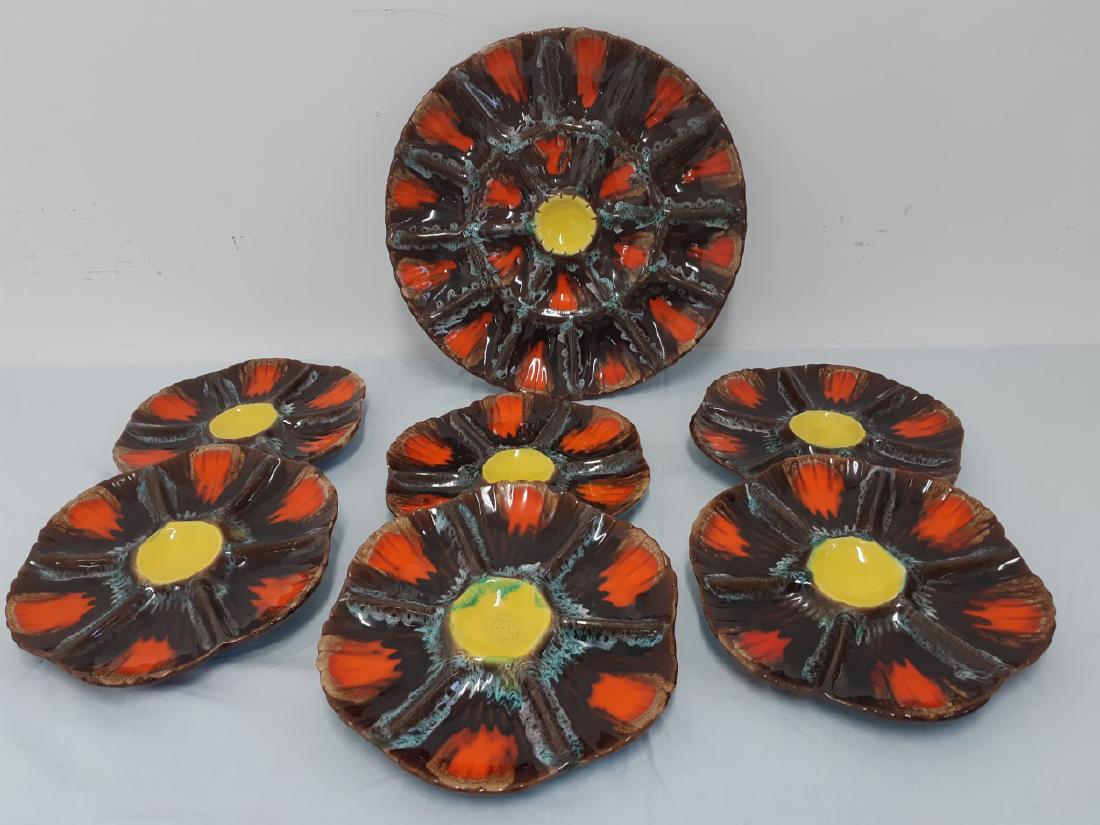 7 PC. FRENCH FAIENCE OYSTER SERVICE (1 of 2)