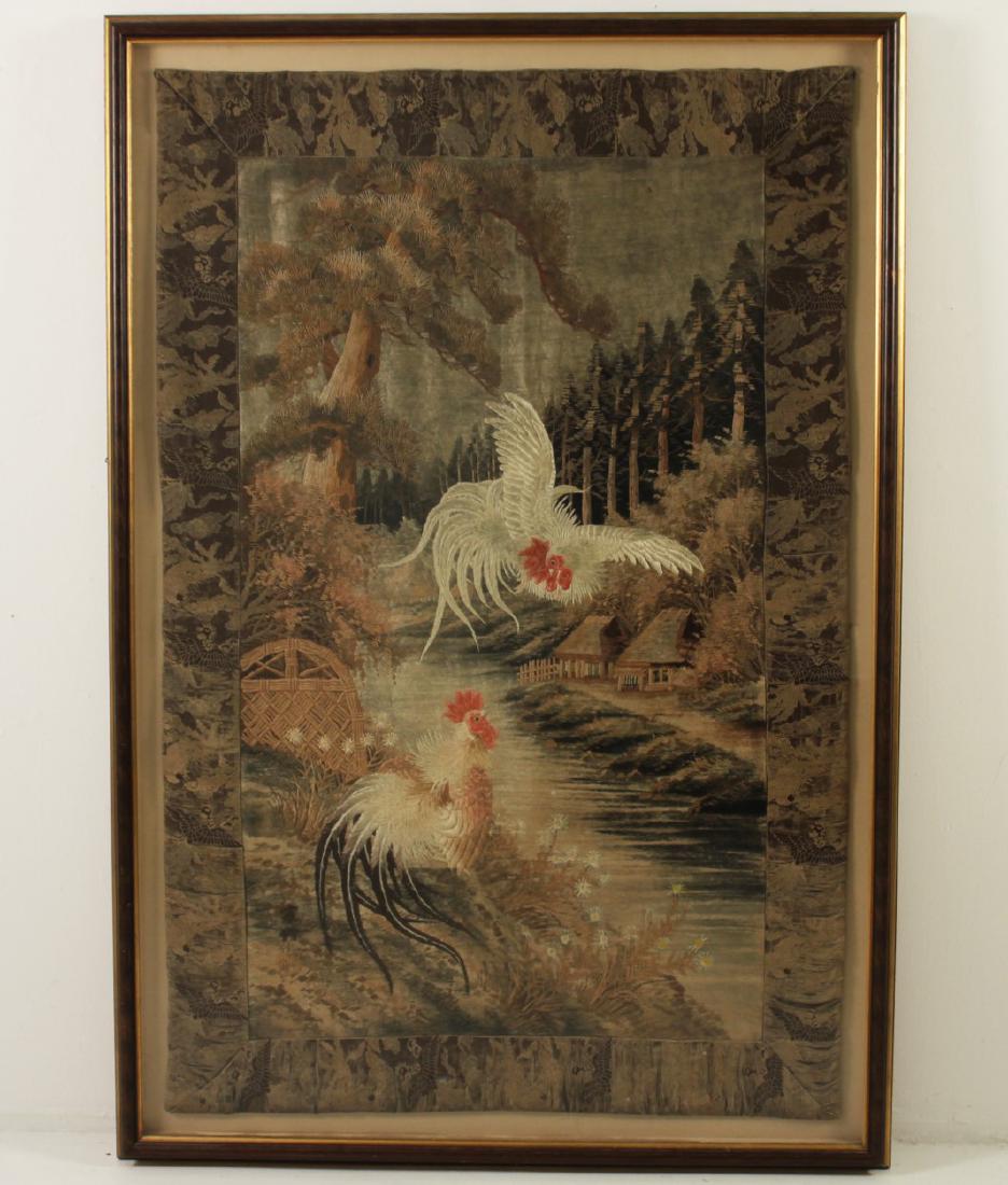 IMPRESSIVE EARLY JAPANESE WOVEN TAPESTRY (1 of 5)