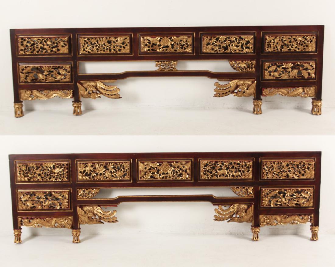 PR. OF 19TH C. ORIENTAL ROSEWOOD CORNICES (1 of 5)