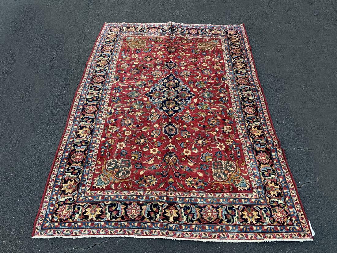 ORIENTAL RUG 6'6" X 9'4" MASHAD (SIGNED) (1 of 3)