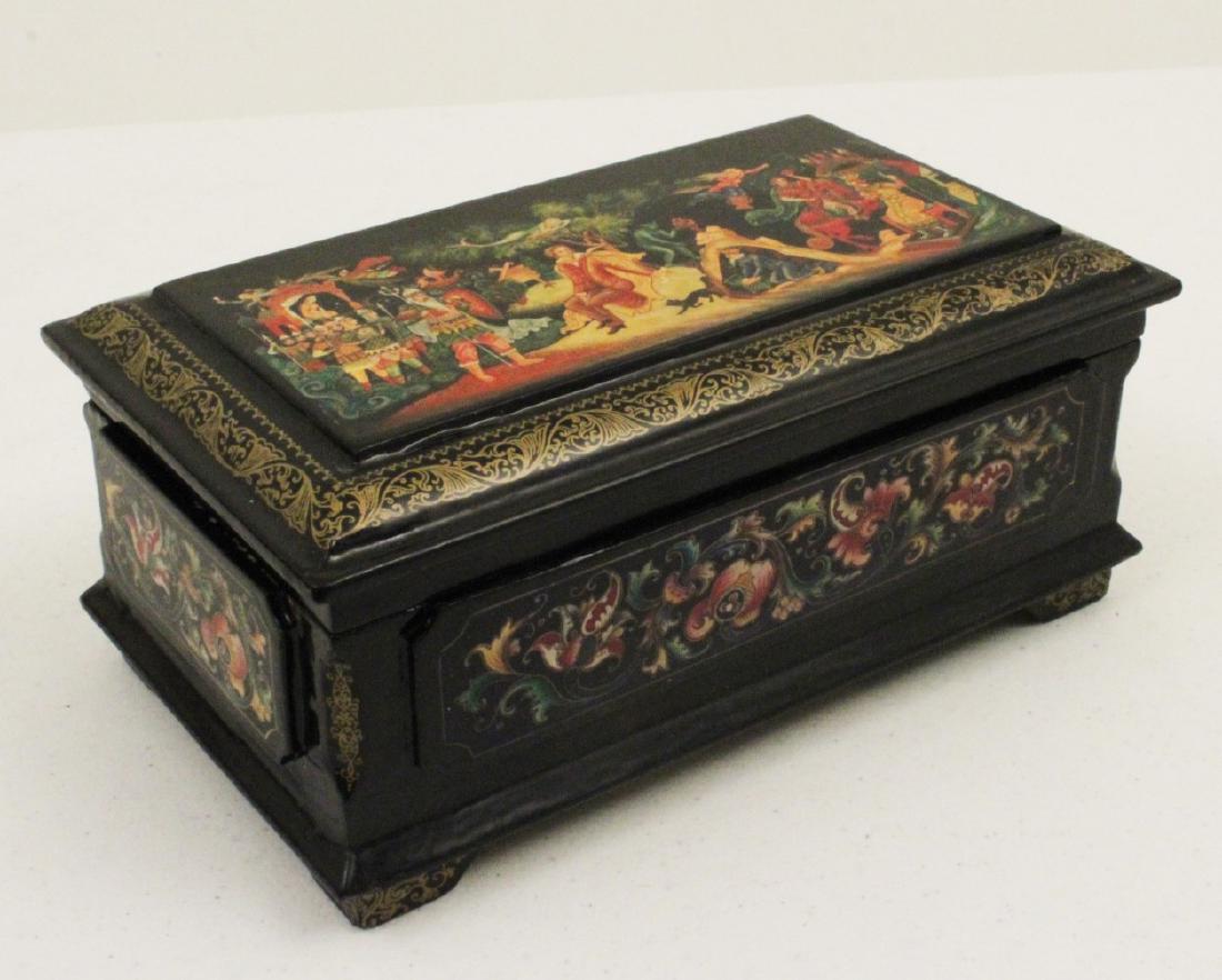 RUSSIAN LACQUERED MUSIC JEWELRY BOX (1 of 4)
