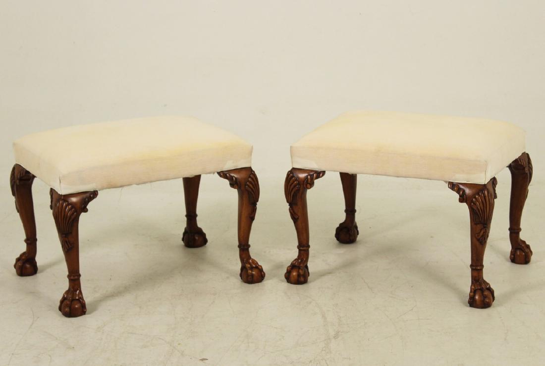 PAIR OF GEORGIAN DESIGN WALNUT STOOLS (1 of 1)
