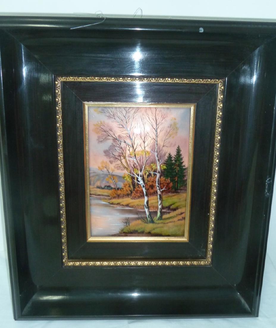 FRAMED LIMOGES ENAMEL PLAQUE (1 of 2)