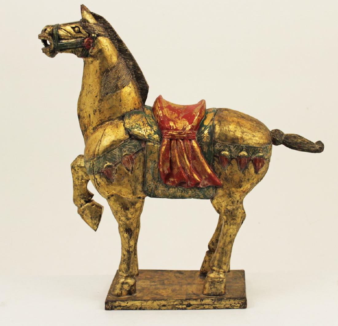 DECORATIVE CARVED MING STYLE HORSE (1 of 3)