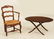 2 PC. LOT; LOUIS XV STYLE ARM CHAIR AND BUTLER'S TRAY