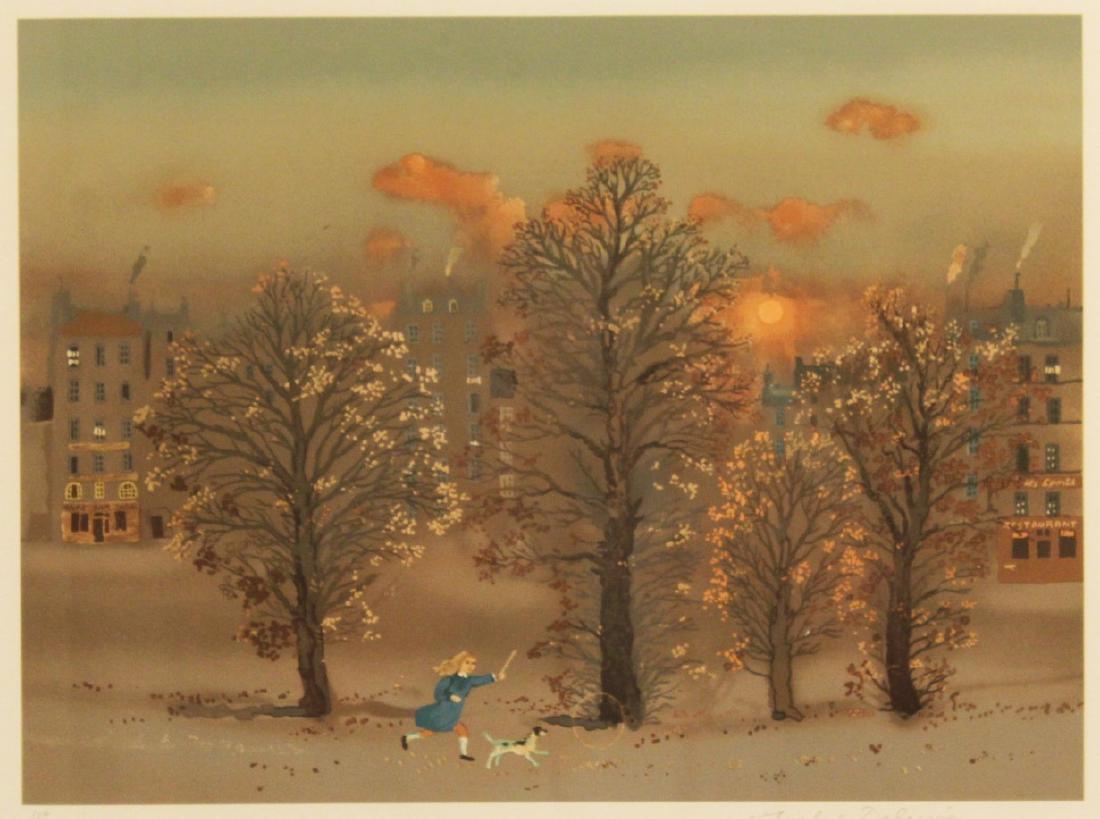 MICHEL DELACROIX, "CERCEAU DE REVES": COLORED LITHOGRAPH TITLED "CERCEAU DE REVES" BY MICHEL DELACROIX (FRANCE 1933- ), ARTIST SIGNED AND NUMBERED IN PLATE; OVERALL 24.5"H X 29"W