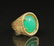 14K Y/G AND CABOCHON EMERALD RING; 18.7 GR TW