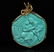 10K Y/G MTD TURQUOISE PENDANT W/ COURTING SCENE