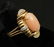 18K Y/G AND PINK OPAL LADY'S RING; 11.1 GR TW - 2