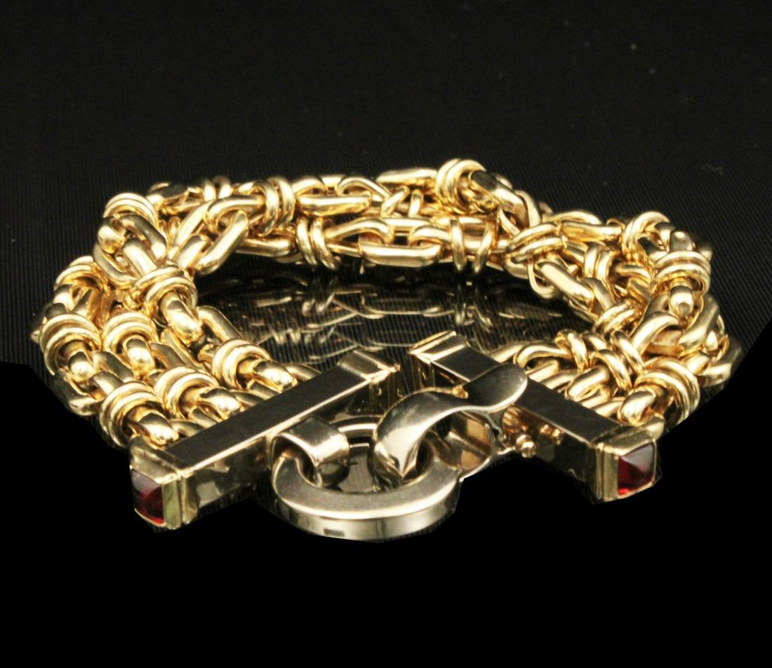 14K Y/G TRIPLE STRAND 8" BRACELET; 36.4 GR TW (1 of 3)