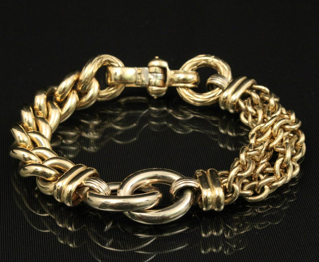 14K Y/G MULTI-LINK 8" BRACELET; 31.5 GR TW (1 of 1)