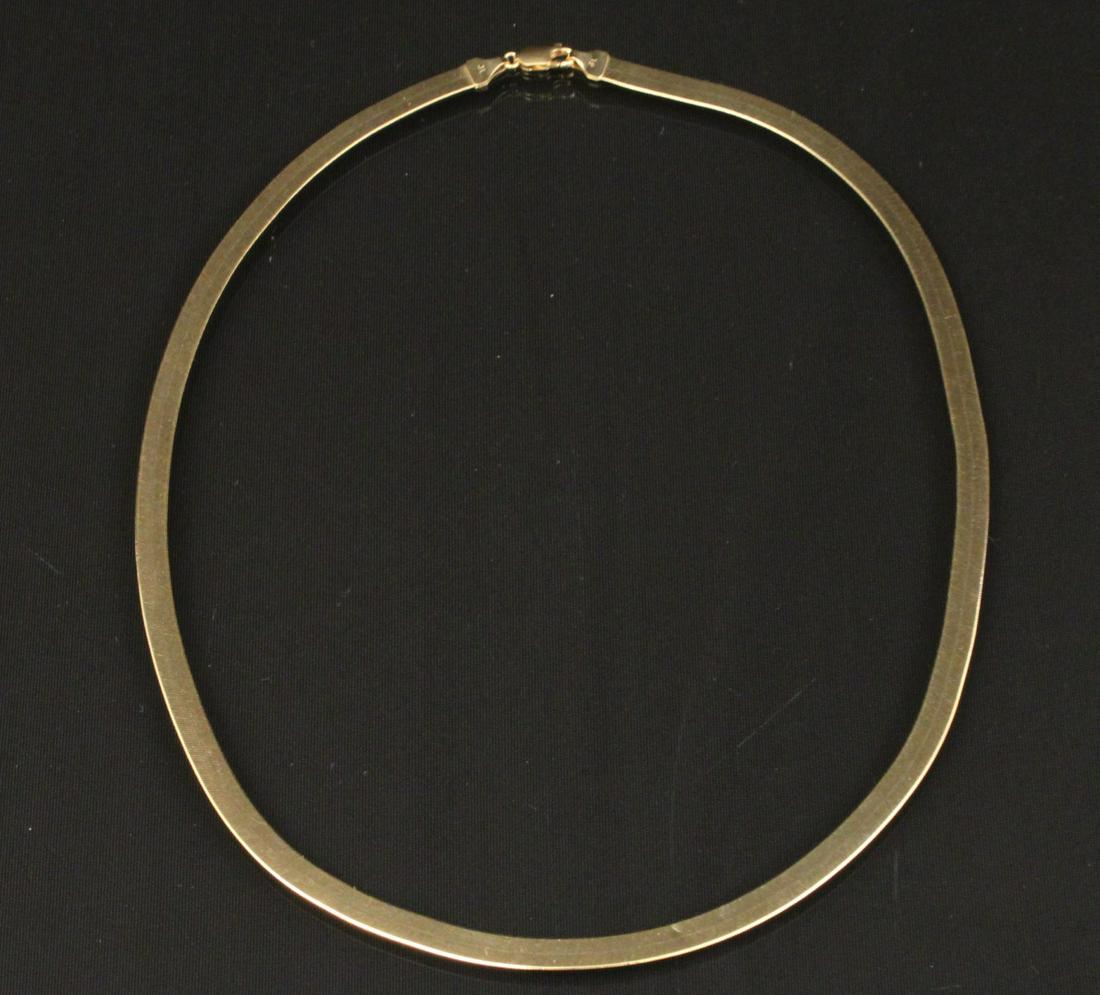 14K Y/G HERRINGBONE 20" NECKLACE;  10.8 GR TW (1 of 2)