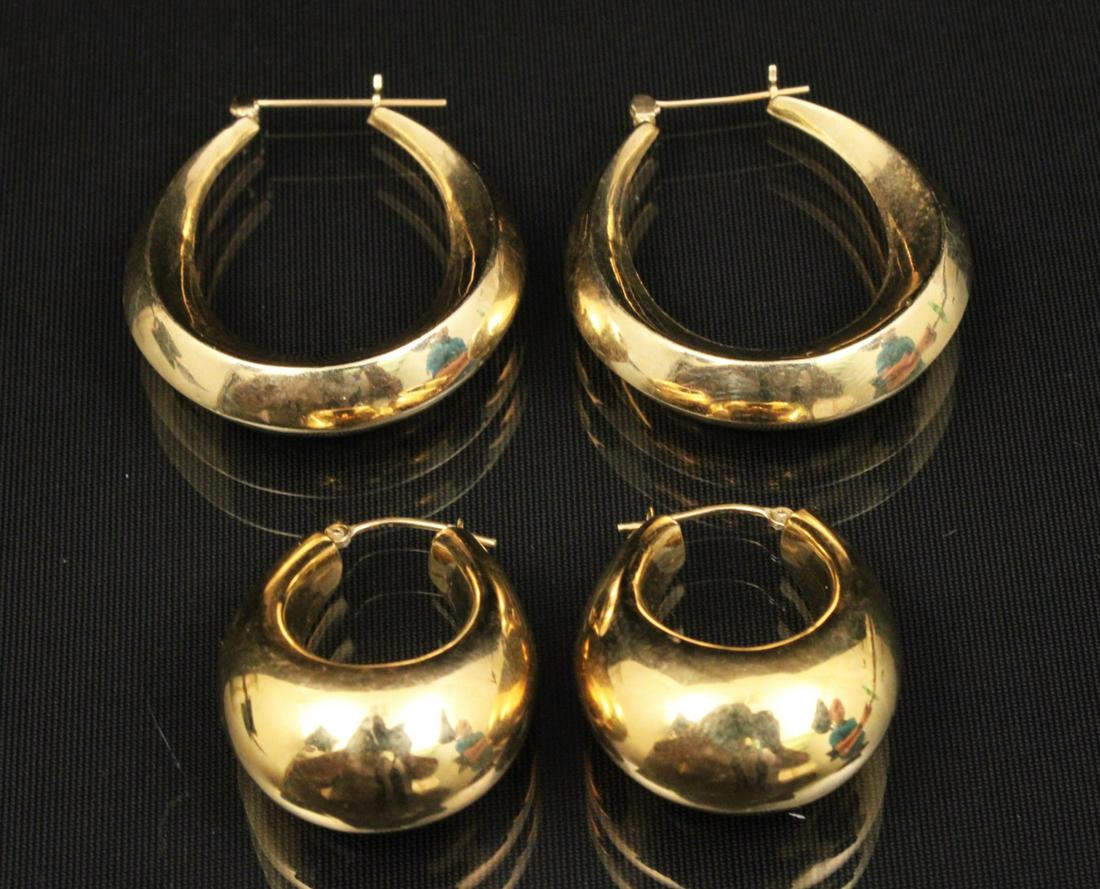 2 PRS. OF 14K Y/G HOOP EARRINGS;  10.4 GR TW (1 of 1)