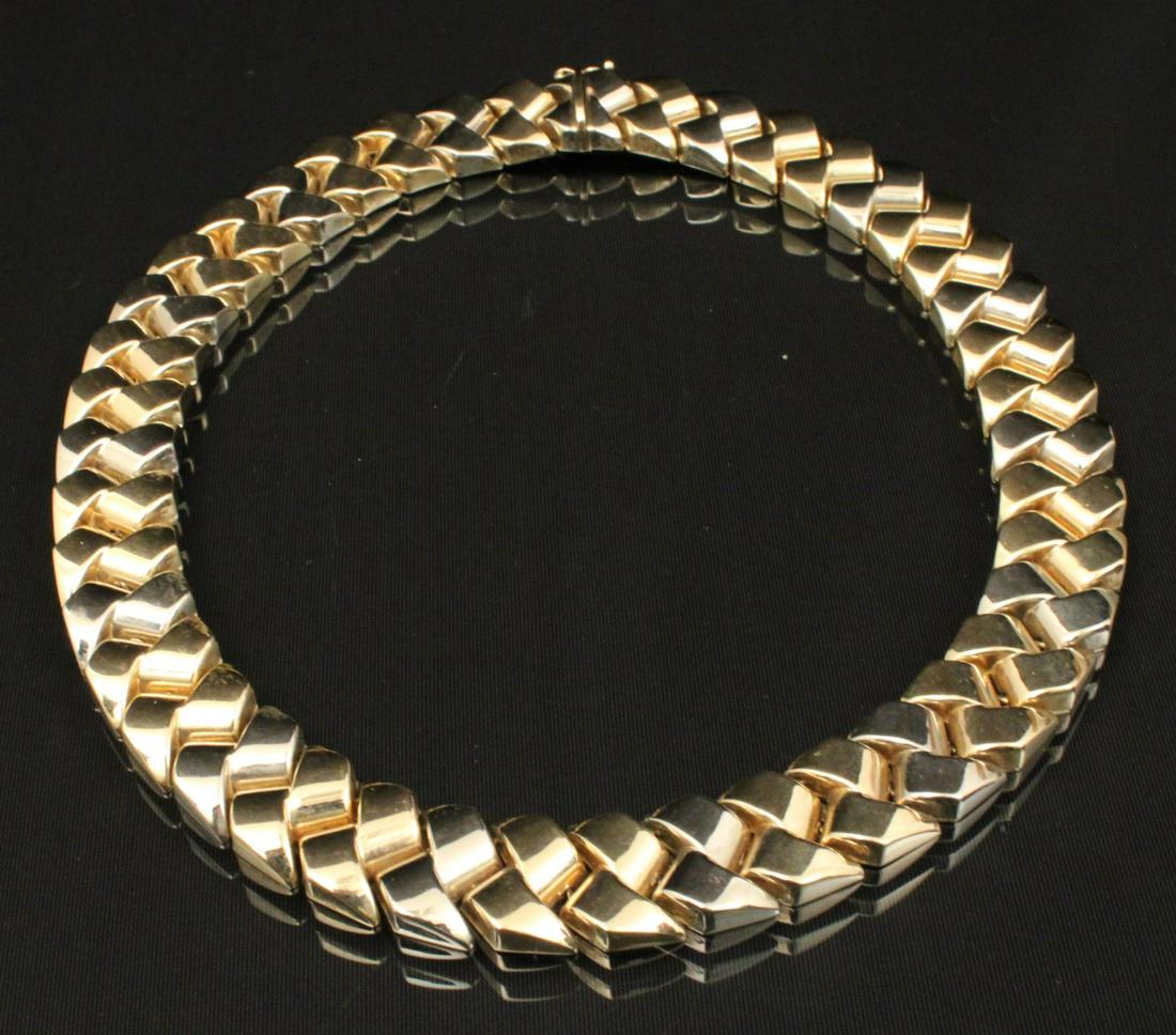 14K Y/G FLEXIBLE CHOKER NECKLACE;  82.0 GR TW (1 of 1)