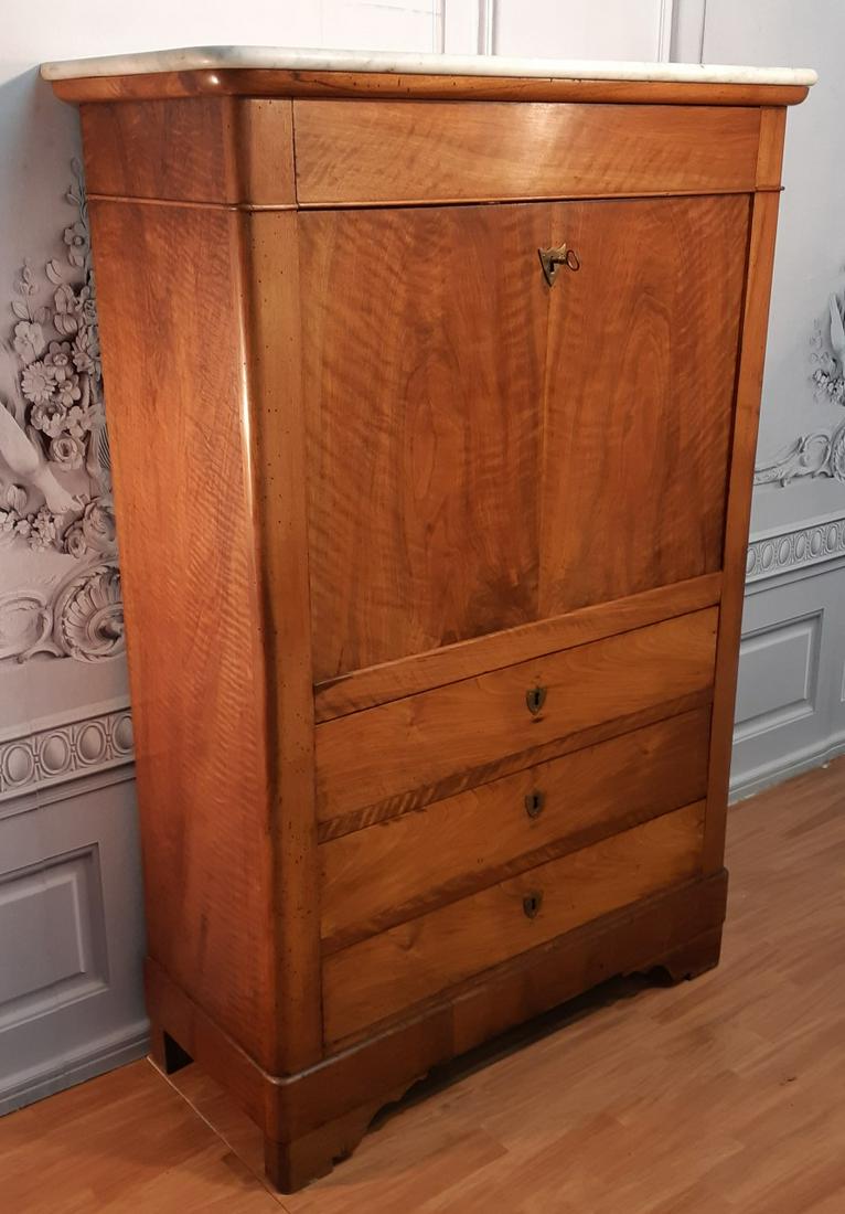 LOUIS PHILIPPE WALNUT SECRETAIRE ABBATANT, 19TH C. (1 of 7)