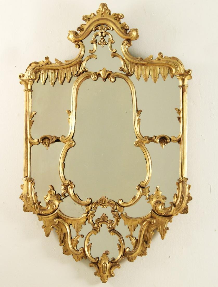 ENGLISH GILTWOOD CHINESE CHIPPENDALE MIRROR (1 of 4)