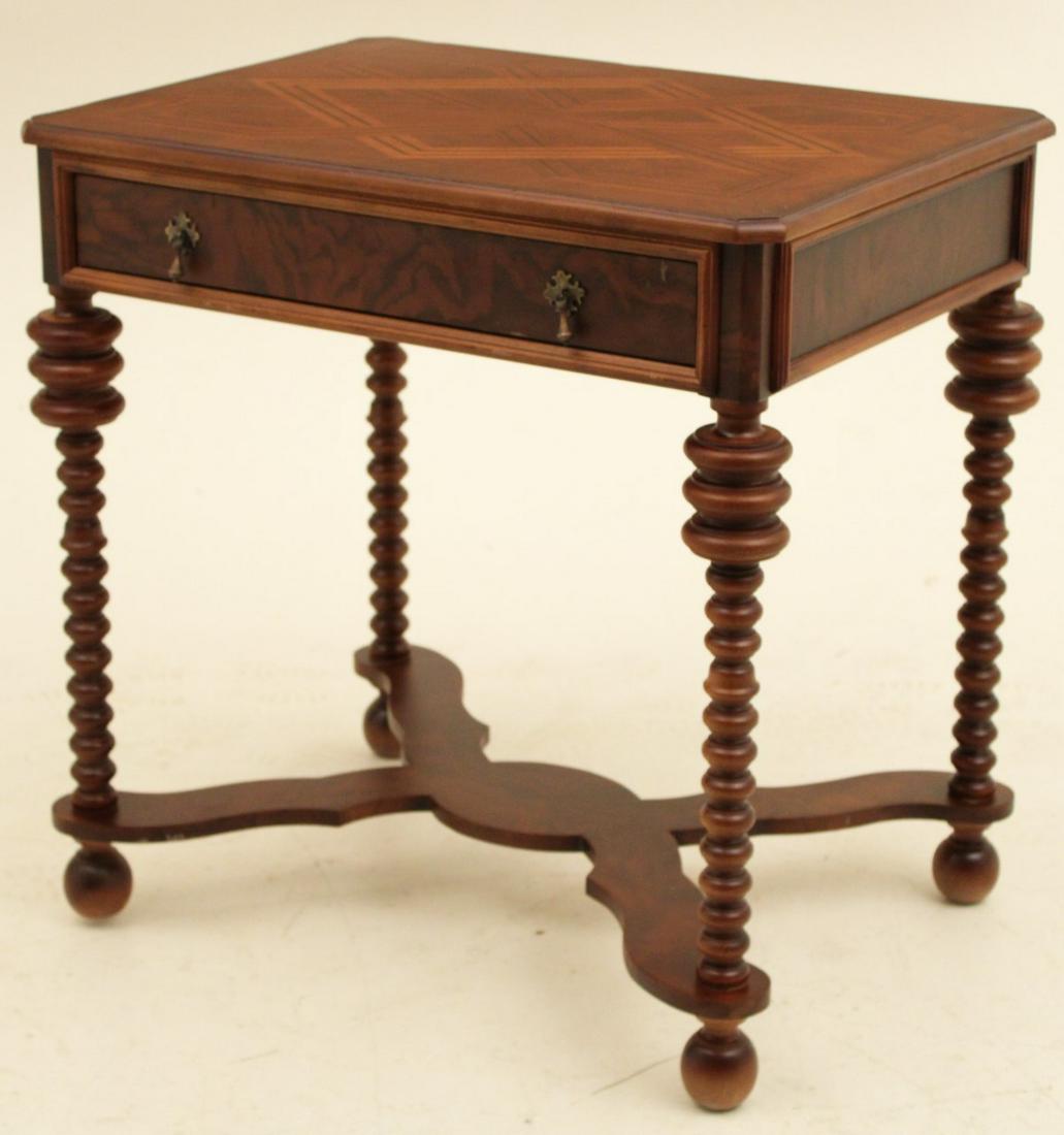 CONTINENTAL STYLE WALNUT ONE DRAWER TABLE (1 of 3)