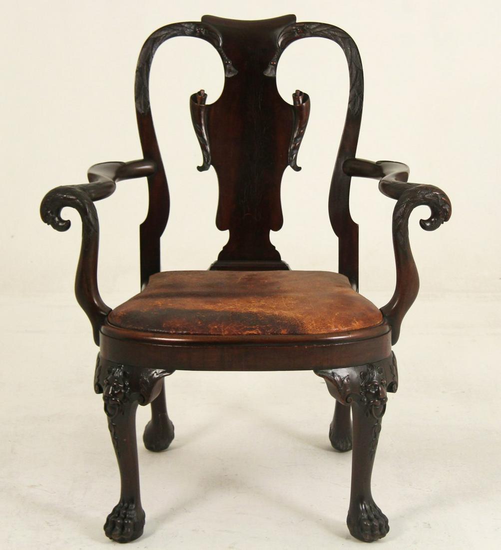 IRISH GEORGIAN EAGLE CARVED  ARMCHAIR (1 of 7)