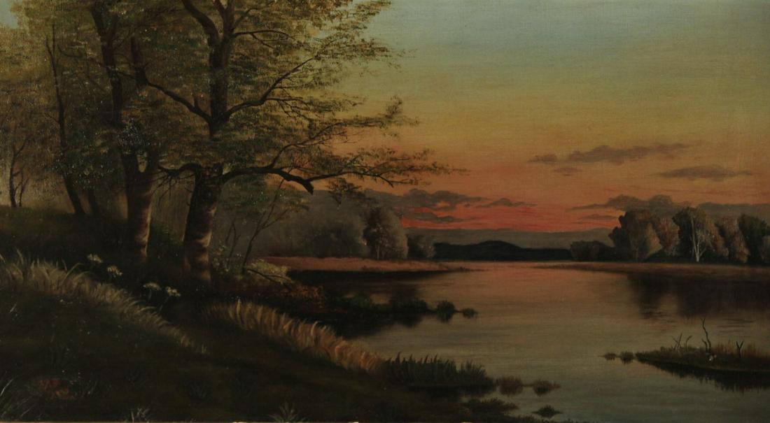 INITIALED A.R.B., AMERICAN O/C  LANDSCAPE PAINTING (1 of 3)