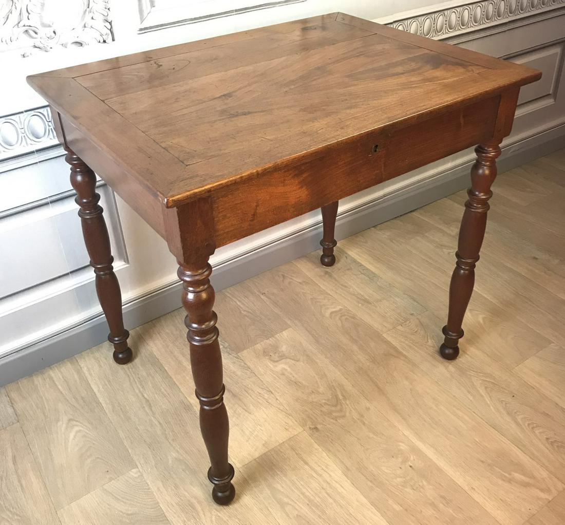 PROVINCIAL FRENCH SOLID WALNUT WRITING TABLE (1 of 3)