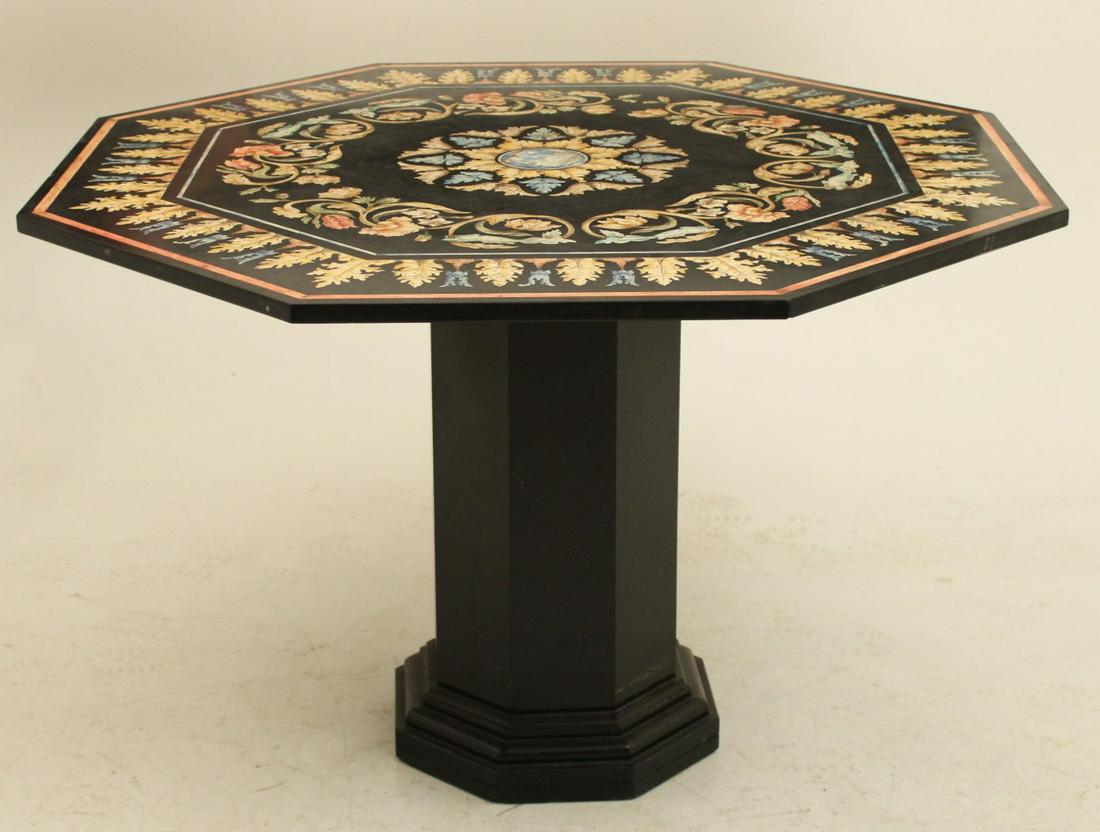 BLACK PIETRA DURA TABLE (1 of 2)