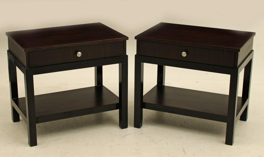 PR. OF ROSEWOOD ONE DRAWER EBONIZED STANDS (1 of 2)