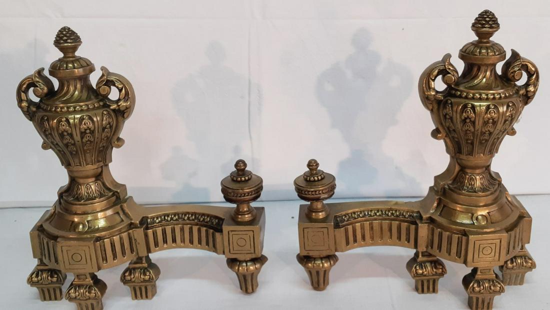 PR. OF FRENCH BRONZE CHENETS (1 of 4)