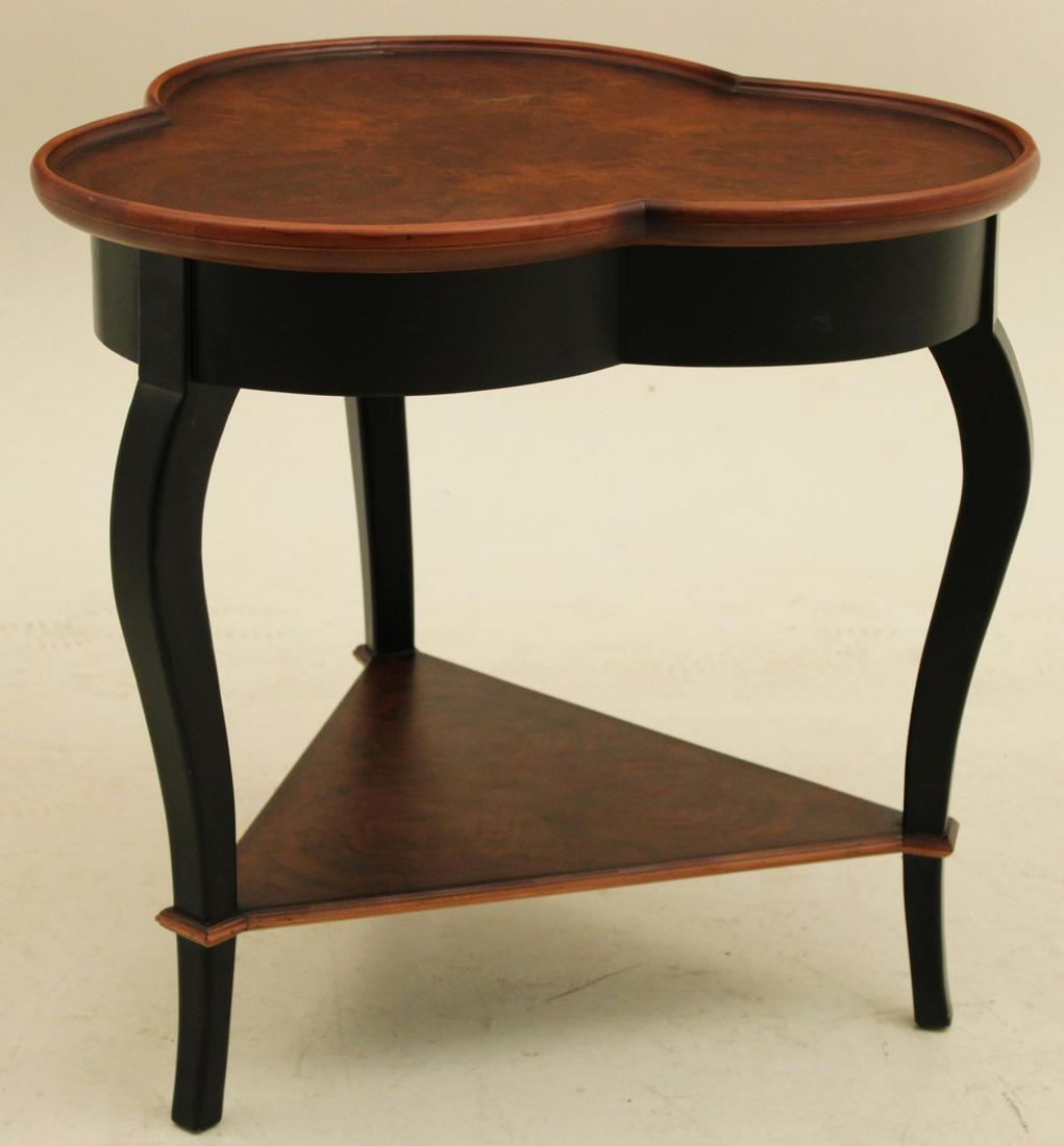 EBONY AND BURL WALNUT OCCASSIONAL TABLE (1 of 2)