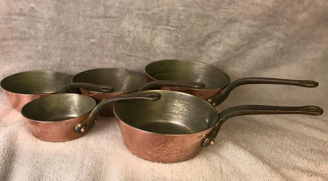 GRADUATING SET OF 5 "GAILLARD PARIS" COPPER CULINARY (1 of 5)