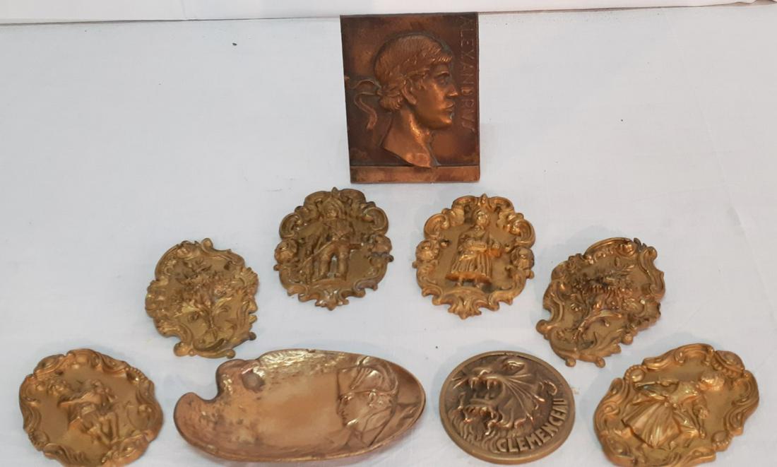 GROUP OF 9 DECORATIVE FRENCH BRONZE OBJECTS (1 of 7)
