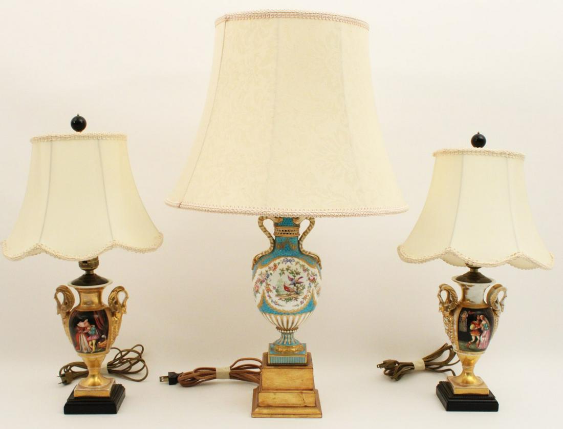 3 CONTINENTAL PORCELAIN URNS (1 of 4)