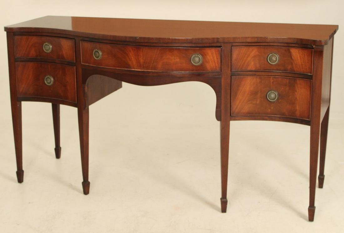 ENGLISH MAHOGANY SERPENTINE SIDEBOARD (1 of 2)