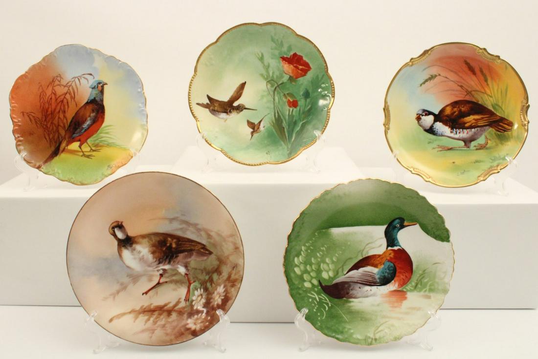 5 FRENCH LIMOGES HAND PAINTED BIRD PLATES Feb 23, 2020 CLEMENTS in TN