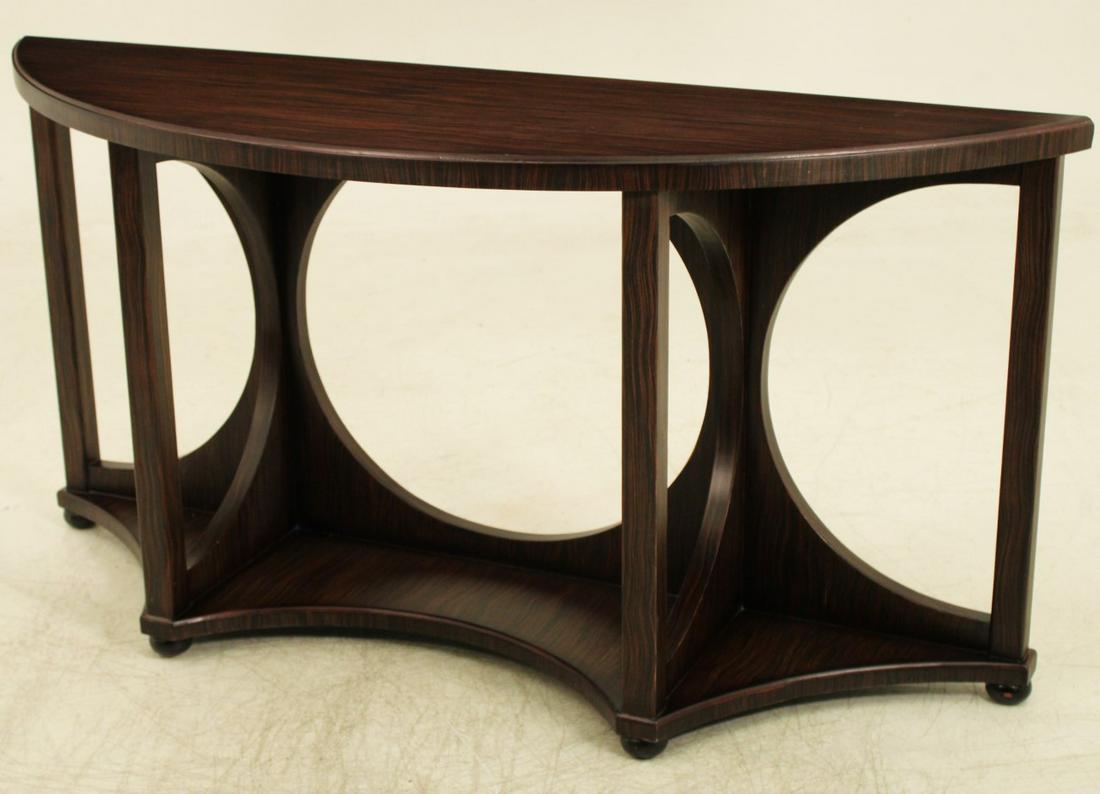 DEMILUNE MADAGASCAR EBONY VENEERED CONSOLE TABLE (1 of 2)