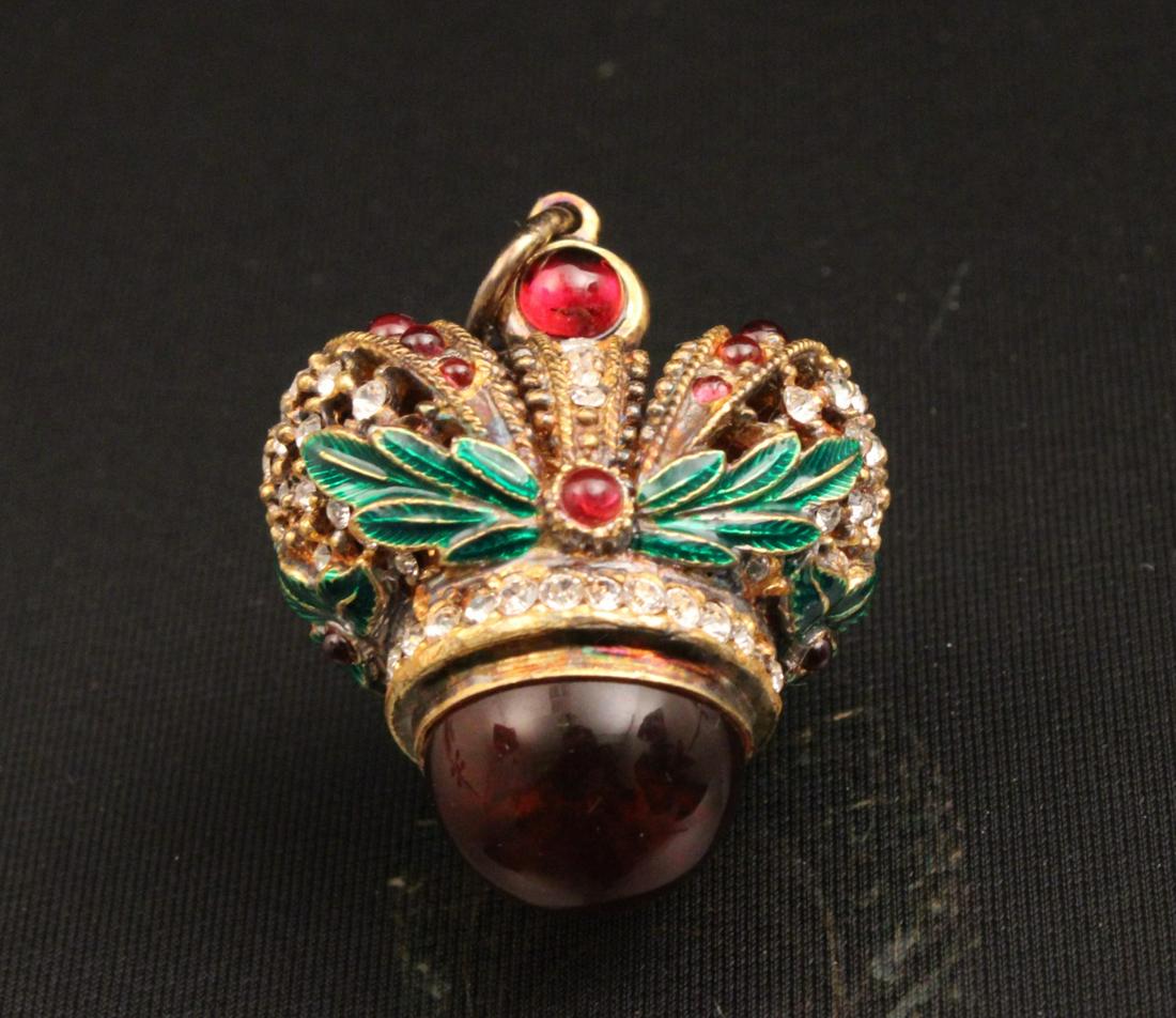 JEWELED AND ENAMEL TURBIN FORMED CROWN CHARM (1 of 3)