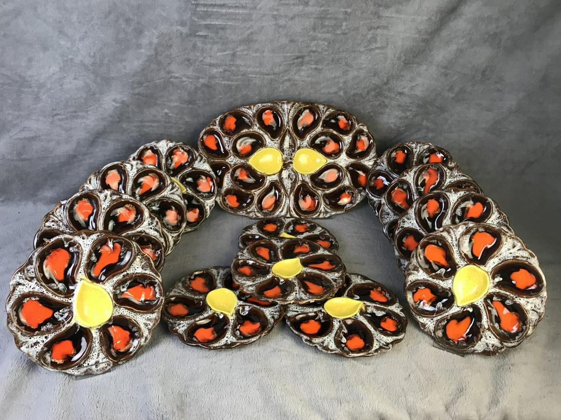 12 PC. GLAZED OYSTER SERVICE (1 of 3)