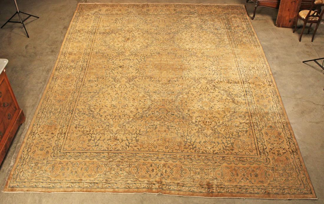 SEMI-ANTIQUE PERSIAN KERMAN 11'3" X 14'6": SEMI-ANTIQUE PERSIAN KERMAN 11'3" X 14'6"