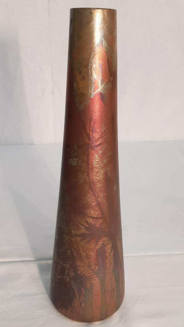 CLEMENT MASSIER (FRENCH, 1844-1917) VASE: CLEMENT MASSIER (FRENCH, 1844-1917) LUSTRE GLAZED STONEWARE VASE, SIGNED ON REVERSE; 14"H