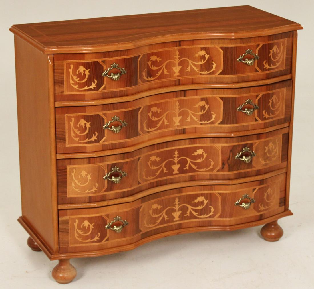 DUTCH WALNUT AND MARQUETRY STYLE COMMODE (1 of 3)