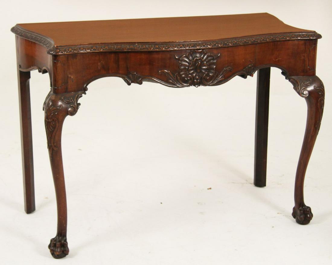 GEORGE III IRISH MAHOGANY SERPENTINE FRONT CONSOLE (1 of 5)