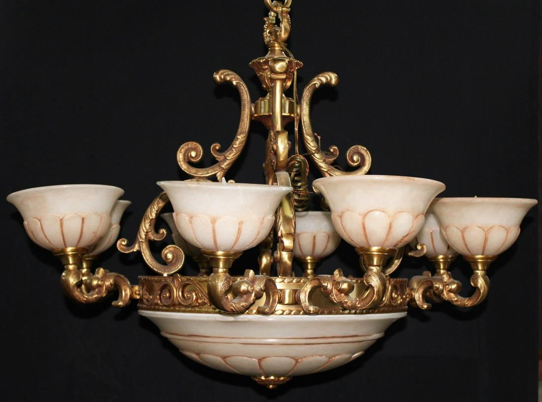 POLISHED BRONZE REGENCY STYLE 9 LIGHT CHANDELIER (1 of 5)