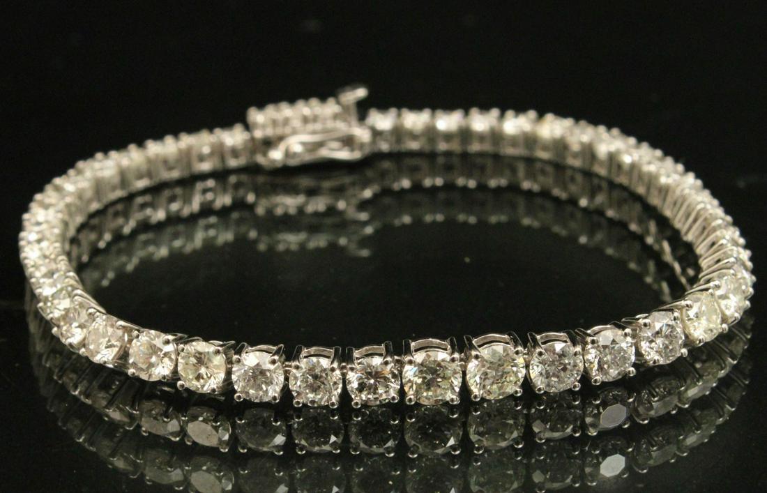 14K WHITE GOLD DIAMOND BRACELET;  APPROX. 9.35 CTW (1 of 2)