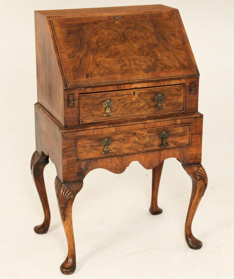 ENGLISH QUEEN ANNE STYLE WALNUT BUREAU (1 of 5)